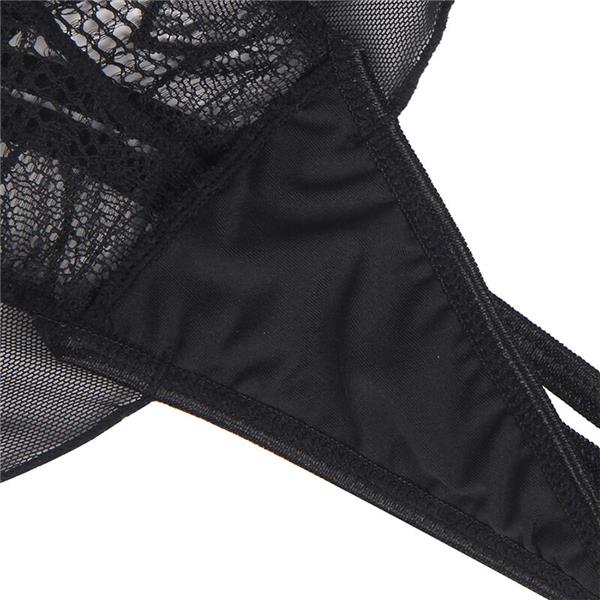 TEDDY HALTER NECK BARE BACK LACE BLACK S/M