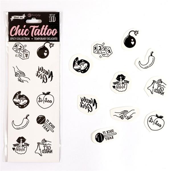 SET OD 10 SPICY TEMPORARY TATTOOS
