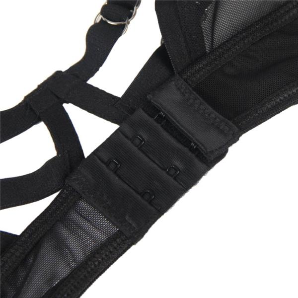 TWO PIECE SET OF TRANSPARENCY BRA AND S/M STRIPS