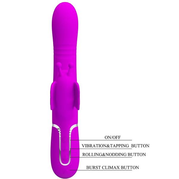 MULTIFUNCTION RABBIT VIBRATOR 4 IN 1 BUTTERFLY FUCHSIA