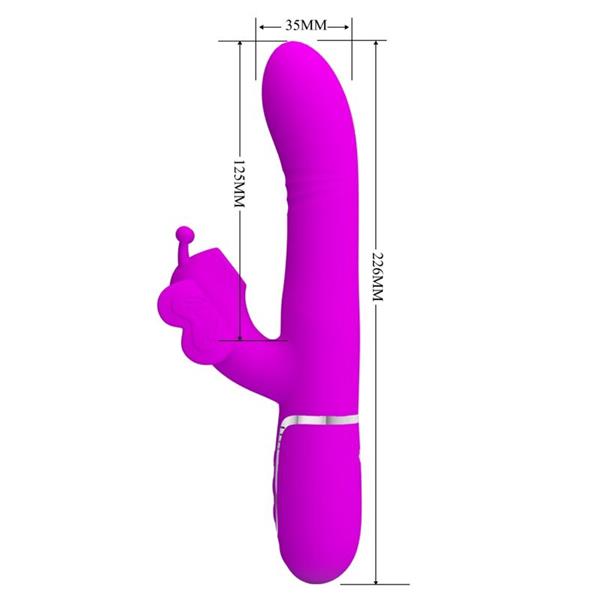 MULTIFUNCTION RABBIT VIBRATOR 4 IN 1 BUTTERFLY FUCHSIA