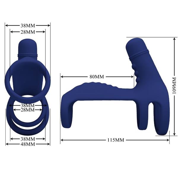 ELISH VIBRATING RING WITH EXTENSION BLUE