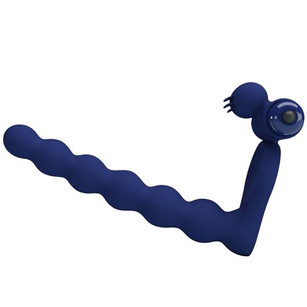 AJMAL VIBRATING RING WITH PLUG BLUE
