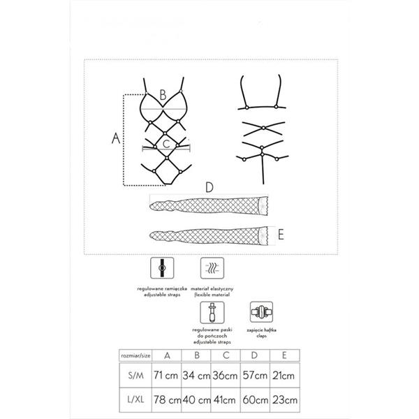 THIARA LC 20213 SET BODY + STOCKINGS RED S/M