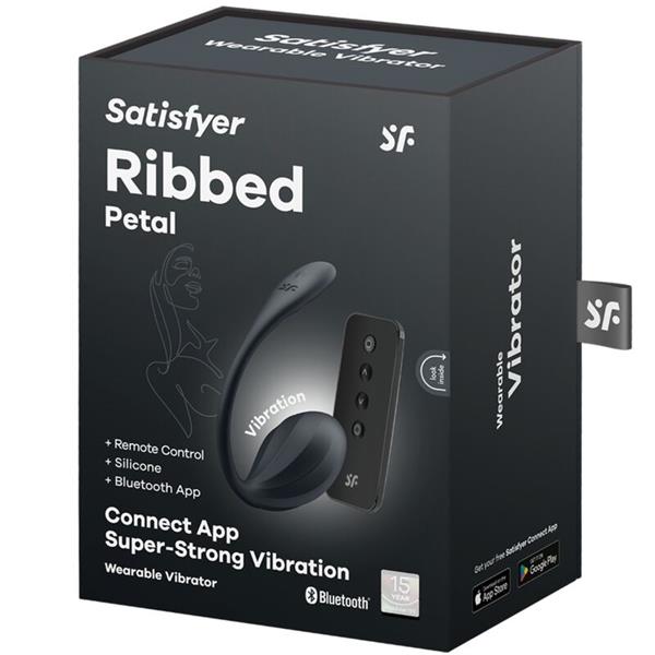 RIBBED PETAL G POINT STIMULATOR DALJINSKI UPRAVLJAČ CRNI BESPLATNA APLIKACIJA