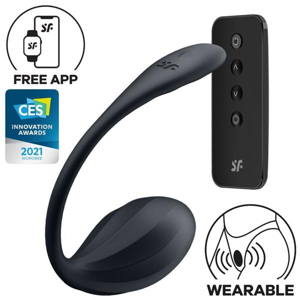 RIBBED PETAL G POINT STIMULATOR DALJINSKI UPRAVLJAČ CRNI BESPLATNA APLIKACIJA