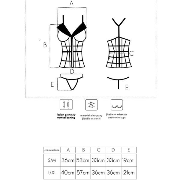 LAURA LC 20215 CORSET + THONG S/M
