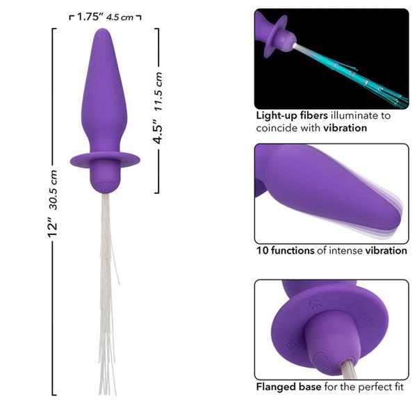 SOUTHERN LIGHTS LIGHT UP ANAL PLUG 10 VIBRATIONS SILICONE PURPLE