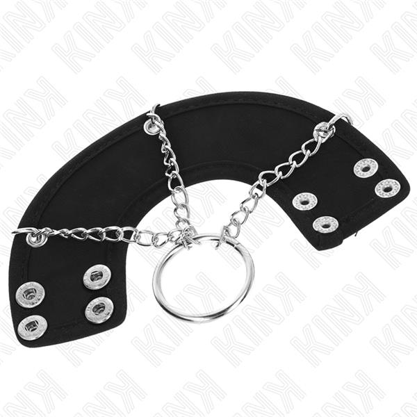 PENIS RING 4 CM CHAIN 7 CM METAL WITH LEATHER BELT