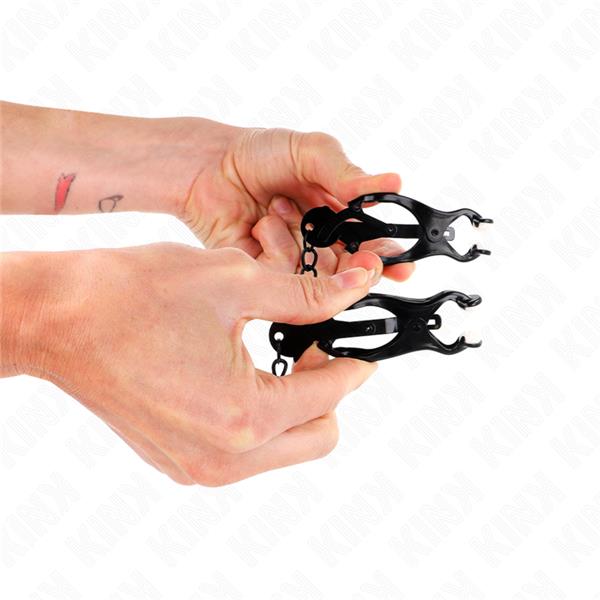 JAPONSKI CLOVER KLAMPE ZA NIPPLE Z VERIGO ČRNE 30 CM