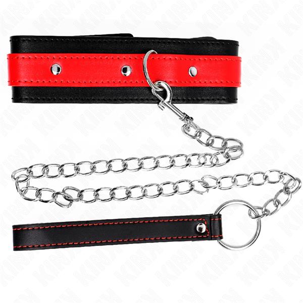 NECKLACE WITH RED STRAP 65 CM AJUSTABLE 36-43 CM X 5 CM
