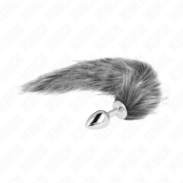 ANAL PLUG SIZE S 7 X 3 CM WITH SYNTHETIC TAIL 40 CM GREY