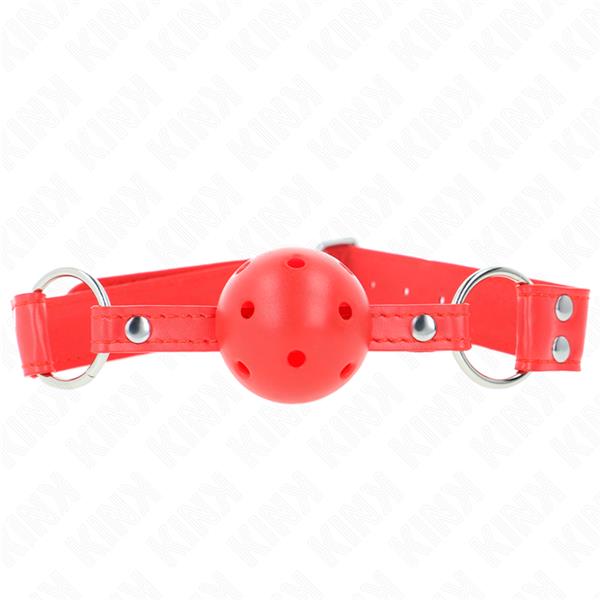 KOMPLET RDEČE HOLLOW HARD BALL GAG 62 x 2 CM
