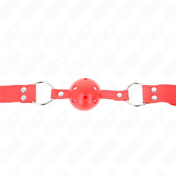 KOMPLET RDEČE HOLLOW HARD BALL GAG 62 x 2 CM