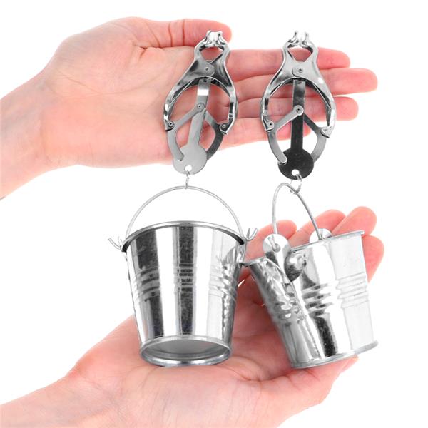 JAPANESE CLOVER NIPPLE CLAMPS WITH BUCKETS SILVER