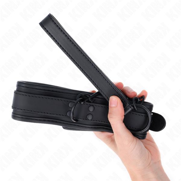 NEOPRENE BONDAGE COLLAR MODEL 1 WITH BELT 78 CM ADJUSTABLE 37.5 X 49.5 CM