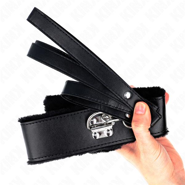 OVRATNICA S POVODCEM 116 CM Z SREBRNIMI NITASTIMI MODEL 4 ČRNA PRILAGODLJIVA 40-48 CM X 6 CM