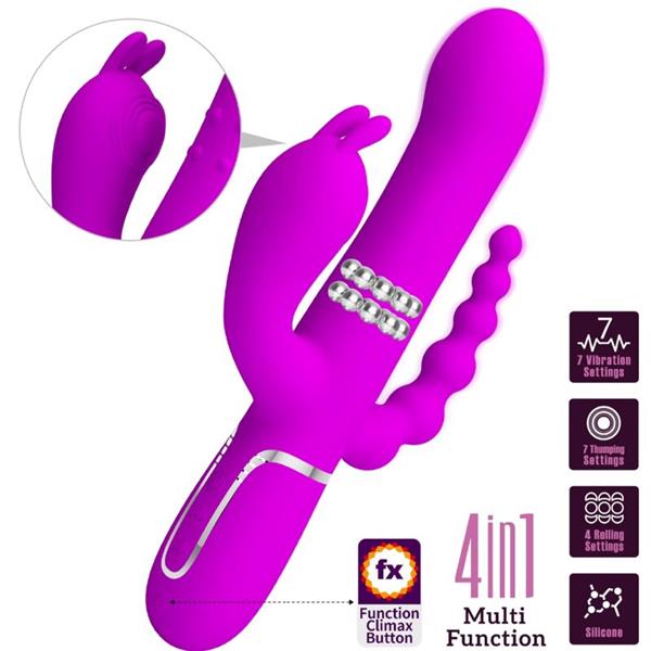 CAMMY TRIPLE VIBRATOR MULTIFUNCTION 4 IN 1 PINK