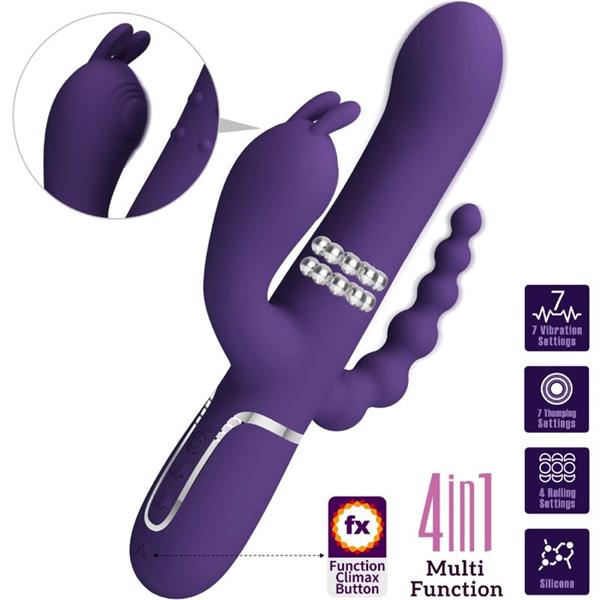 CAMMY TROJNI VIBRATOR MULTIFUNKCIJA 4 V 1 PURPLE