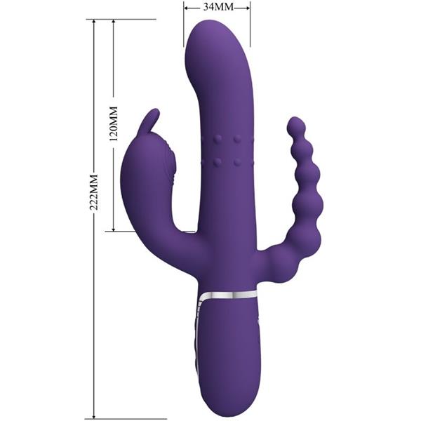 CAMMY TROJNI VIBRATOR MULTIFUNKCIJA 4 V 1 PURPLE