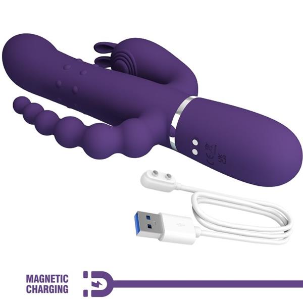 CAMMY TROJNI VIBRATOR MULTIFUNKCIJA 4 V 1 PURPLE