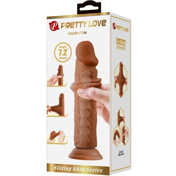 QUENTIN REALISTIC DILDO 18 CM BROWN