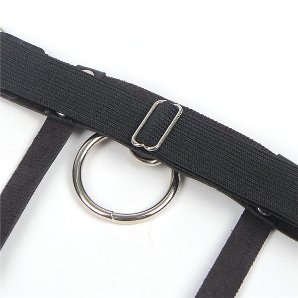 953744 ADJUSTABLE LEATHER PUNK GARTER BLACK ONE SIZE