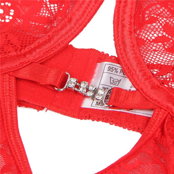 954215 LACE BABYDOLL WITH ADJUSTABLE STRAPS RED L/XL