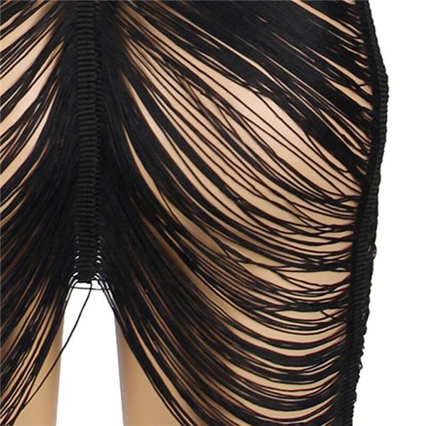 954239 STRAPPY DRESS + THONG BLACK L/XL