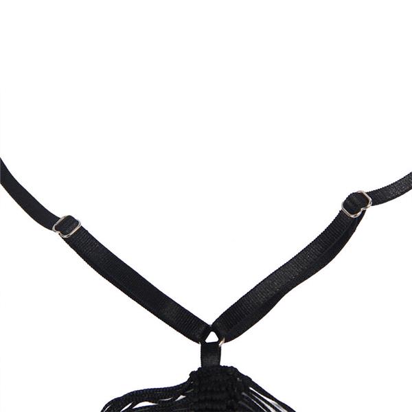 954239 STRAPPY DRESS + THONG BLACK L/XL