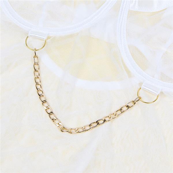 954291 BODY WITH CHAINS + GARTER BELT WHITE L/XL