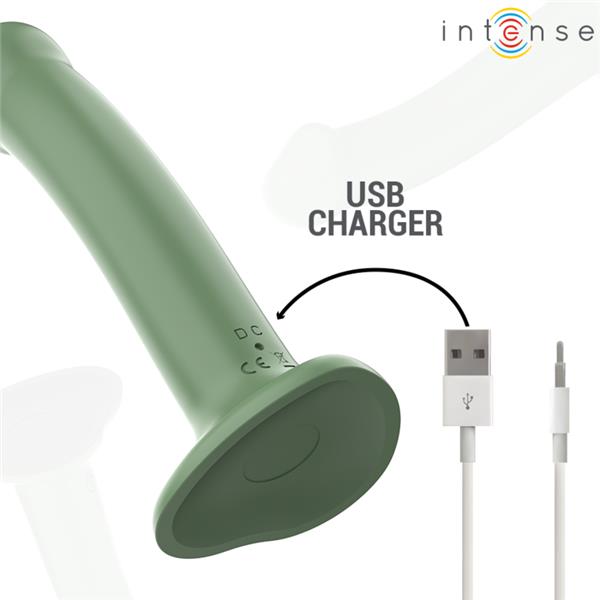 BECCA VIBRATOR WITH SUCTION CUP 10 VIBRATIONS GREEN REMOTE CONTROL
