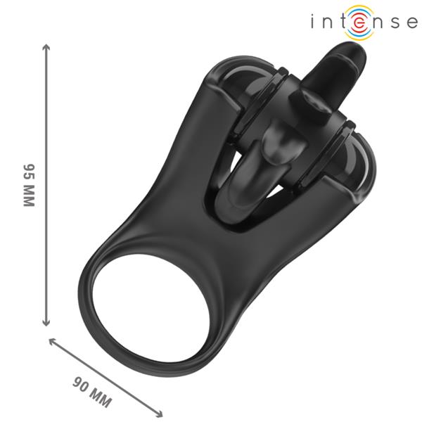 MABEL VIBRATING RING 10 VIBRATIONS WITH CLITORIS STIMULATOR BLACK