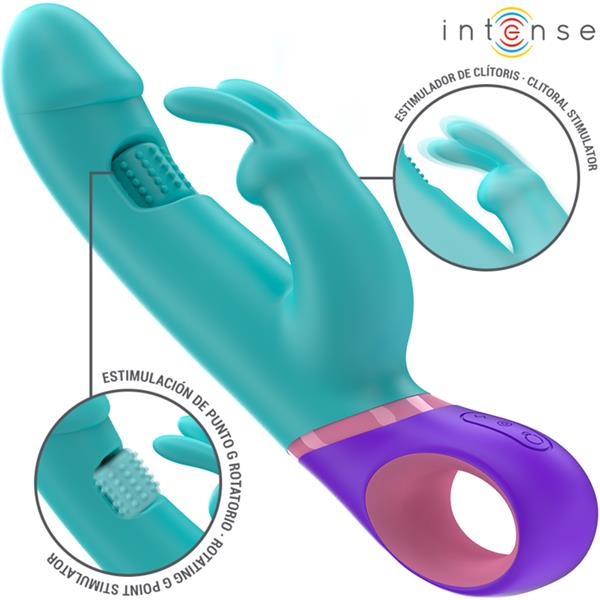 MONICA RABBIT VIBRATOR WITH ROTATING G-SPOT STIMULATOR BLUE