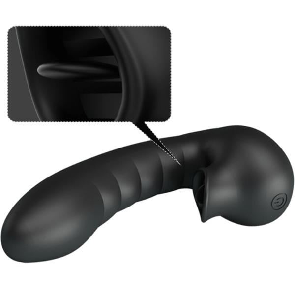 HOBGOBLIN VIBRATING FINGER CASE 12 VIBRATIONS + CLITORIS STIMULATOR BLACK