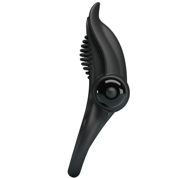 DVOJNI VIBRIRAJOČI OBROČ + STIMULATOR KLITORISA 10 VIBRACIJ ČRNA