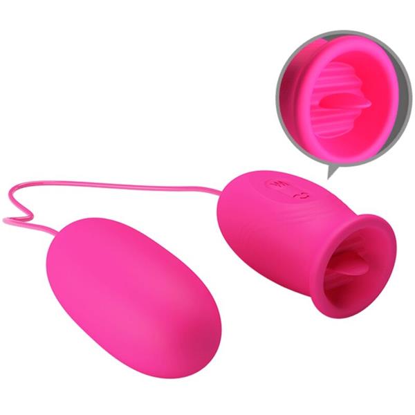 DAISY VIBRATING EGG + CLITORIS STIMULATING TONGUE PINK