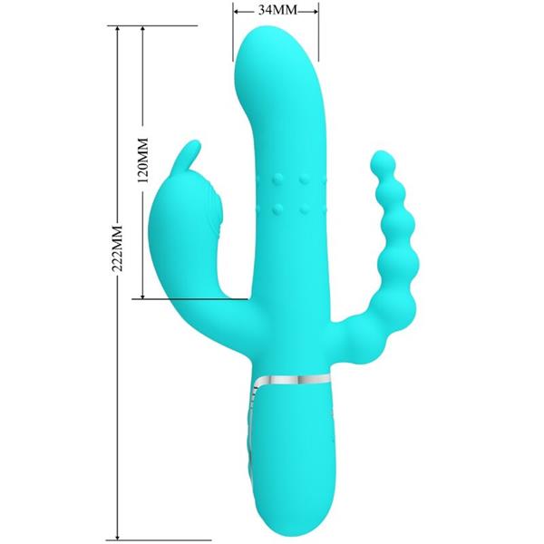 CAMMY 4 IN 1 MULTIFUNCTION TRIPPLE RABBIT VIBRATOR  BLUE