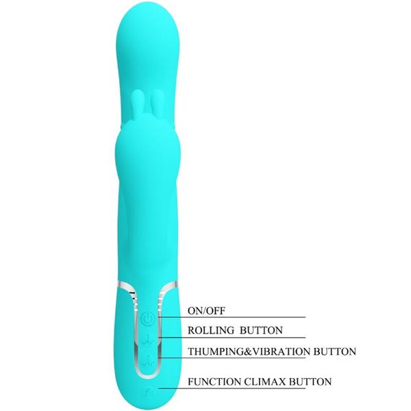 CAMMY 4 IN 1 MULTIFUNCTION TRIPPLE RABBIT VIBRATOR  BLUE
