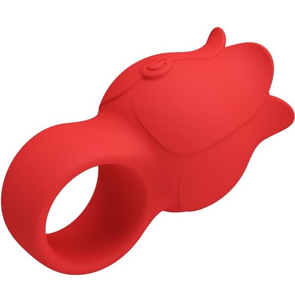 JAE ROSE SHAPED FINGER VIBRATOR 10 VIBRATIONS RED