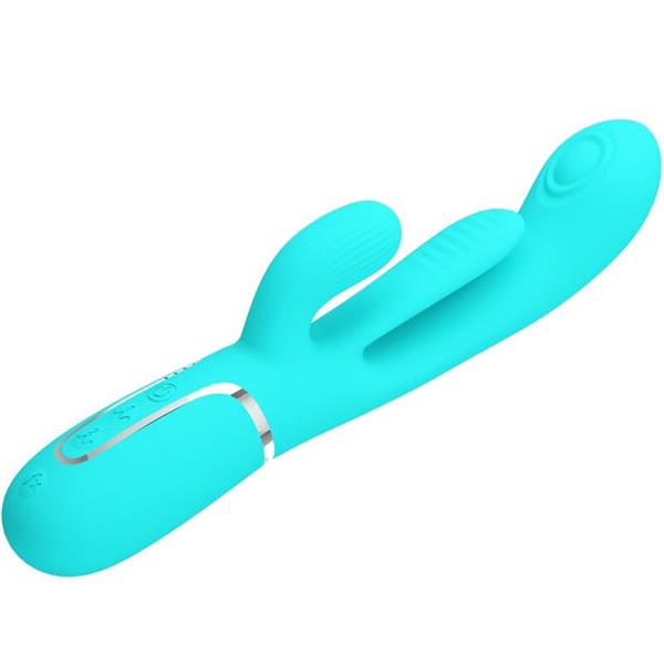 SHANIA TRIPLE RABBIT MULTIFUNCTION VIBRATOR 3 IN 1 BLUE