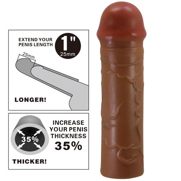 NILE PENIS SLEEVE WITH 2.5 CM EXTENSION MULATTO