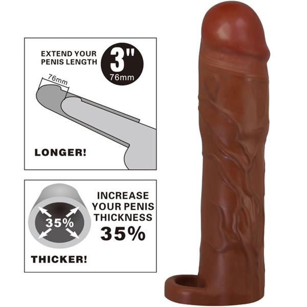 GERD PENIS SLEEVE WITH 7.6 CM EXTENSION MULATTO