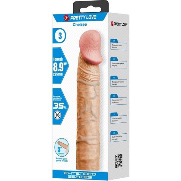 CHELSEA PENIS SLEEVE WITH 7.6 CM EXTENSION FLESH