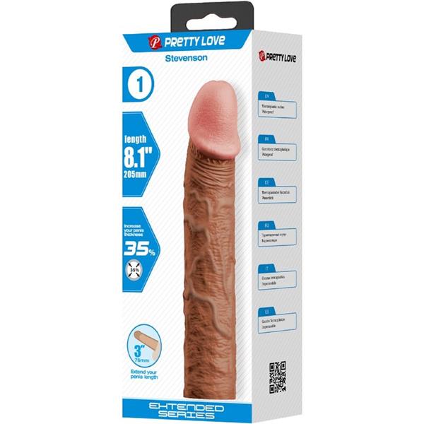 STEVENSON PENIS SLEEVE WITH 7.6 CM EXTENSION MULATTO