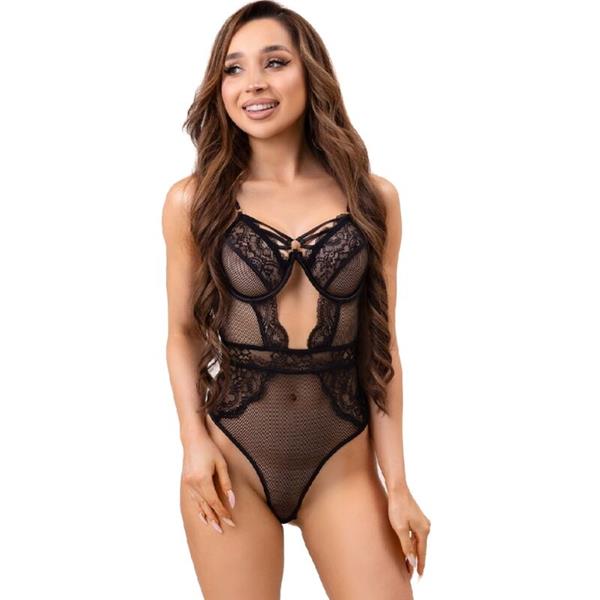 PAULA LC 20209 BODY WITH LACE DECORATIONS BLACK S/M