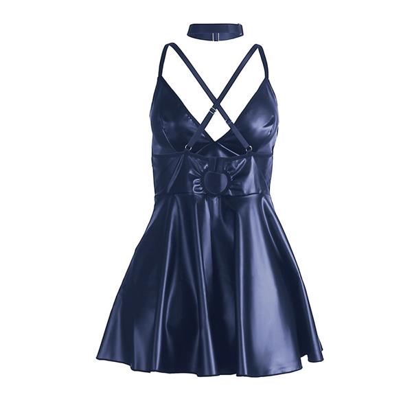 955410 DRESS WITH BLUE LEATHER STRAPS S/M