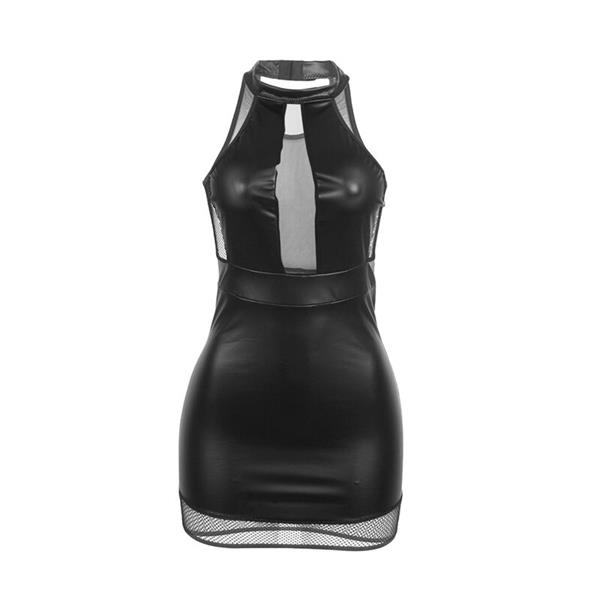 955489 HALTER NECK HALJINA S PROZIRNOSTIMA CRNA L/XL