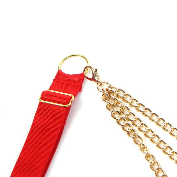 955519 BRA SET WITH CHAINS AND MESH HEART RED S/M