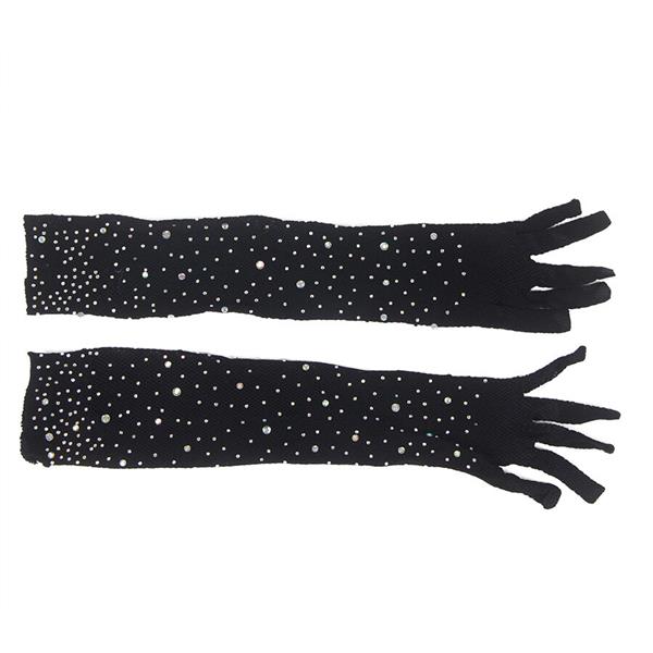 957469SHINE TRANSPARENT GLOVES BLACK S/M